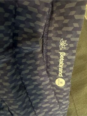 Betabrand Navy and Light Gray Geometric Petite Leggings